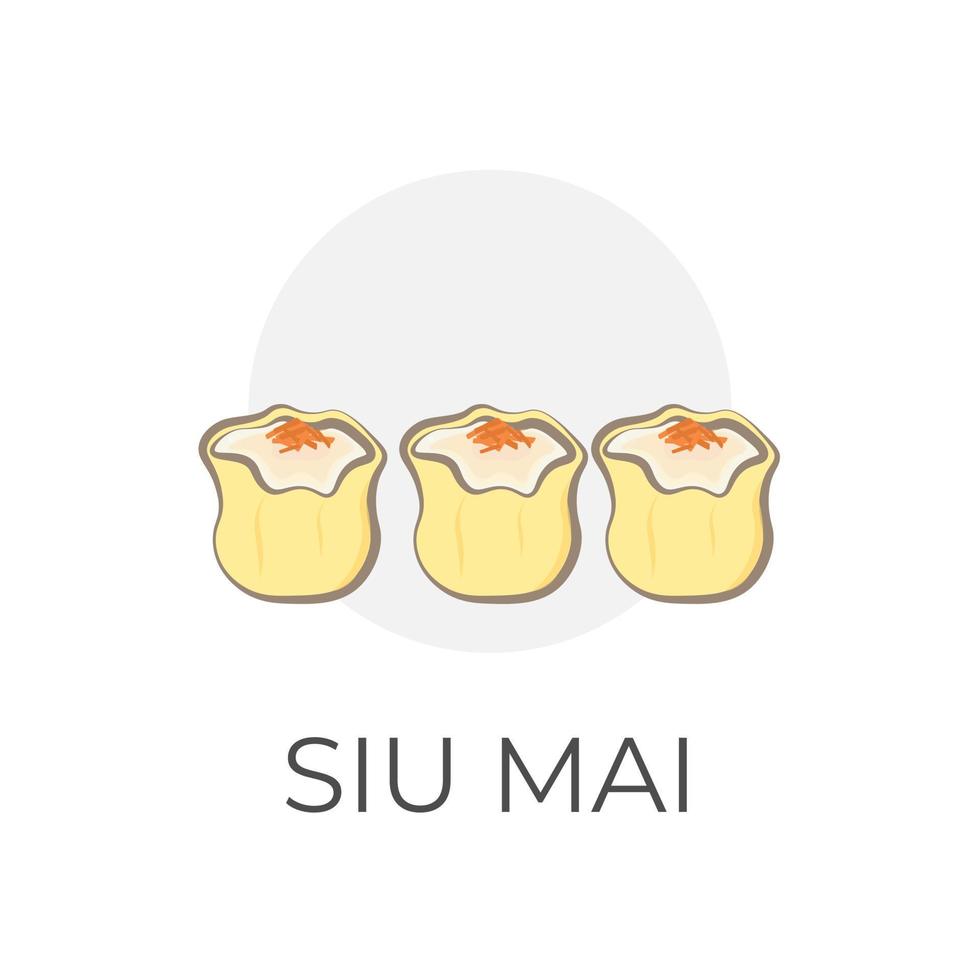 Chinese voedsel knoedels gemakkelijk illustratie logo shumai siu mai siomai vector