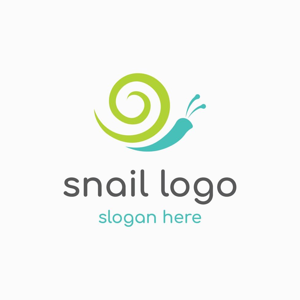 creatief en uniek kleurrijk slak en slak schelp dier sjabloon logo ontwerp. vector