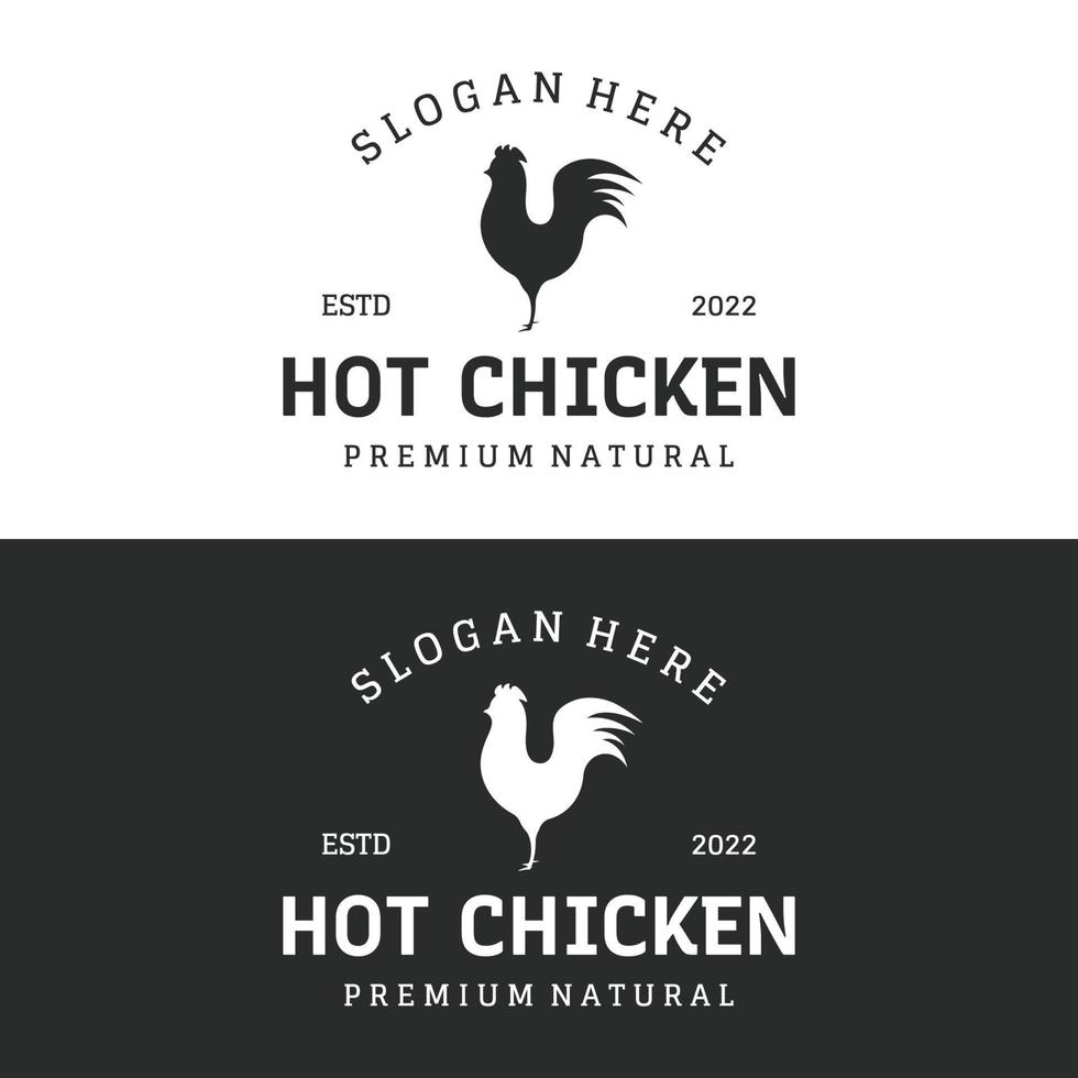 heet kip en kip been logo sjabloon ontwerp, logo voor restaurant, gebakken kip, snel voedsel en bedrijf. vector