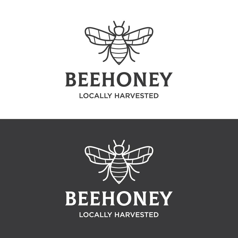biologisch honing bij boerderij logo sjabloon ontwerp.logo voor bedrijf, honing winkel, kruiden, label. vector