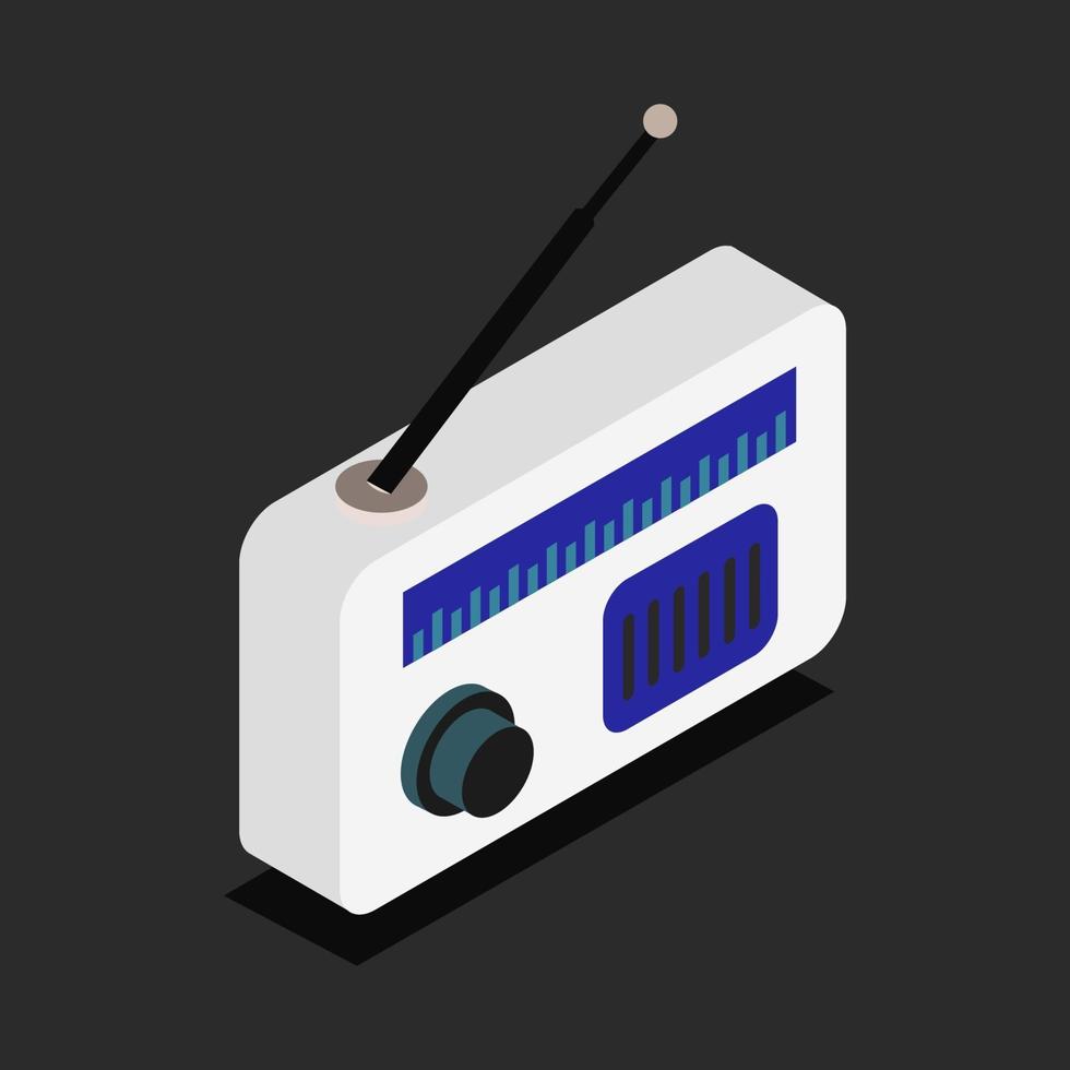 isometrische radio op achtergrond vector