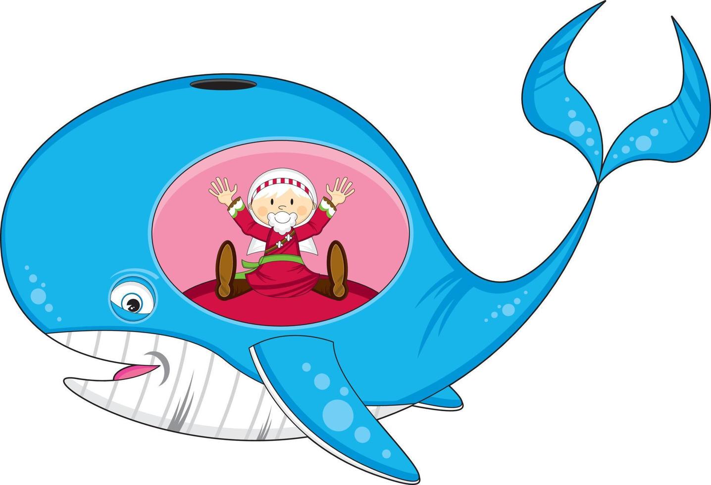 Jona en de walvis - bijbels illustratie vector