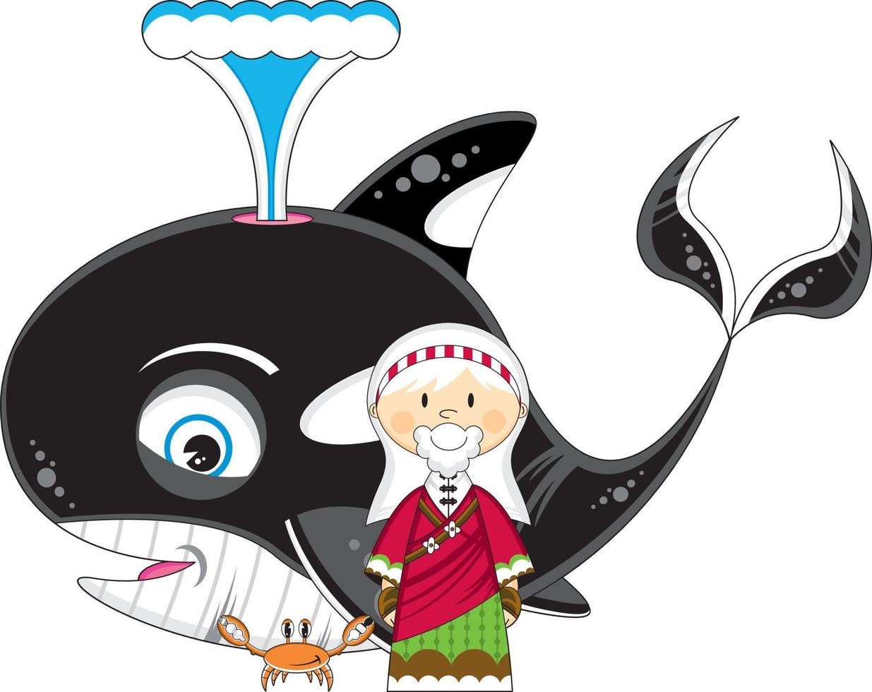 Jona en de walvis - bijbels illustratie vector