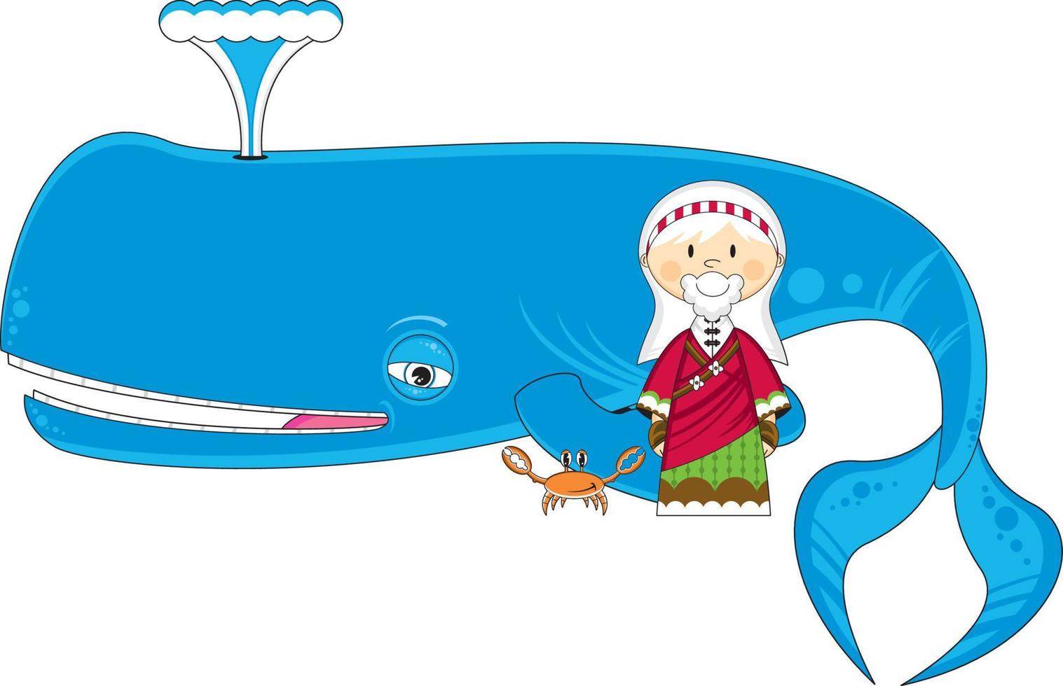 Jona en de walvis - bijbels illustratie vector