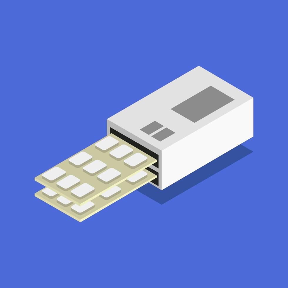 isometrische pil op achtergrond vector