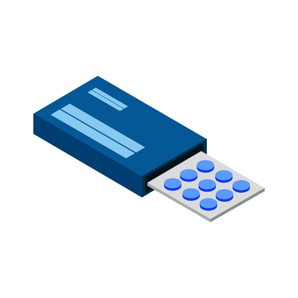 isometrische pil op achtergrond vector