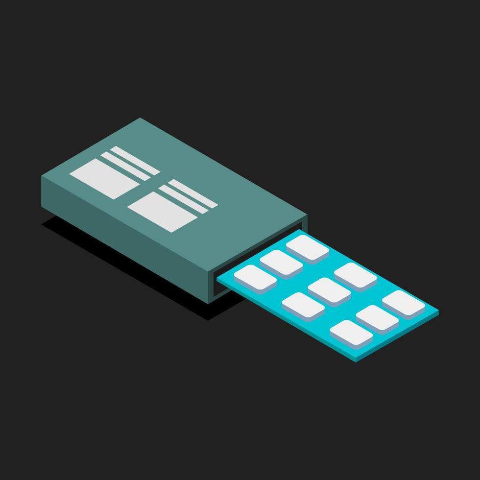 isometrische pil op achtergrond vector