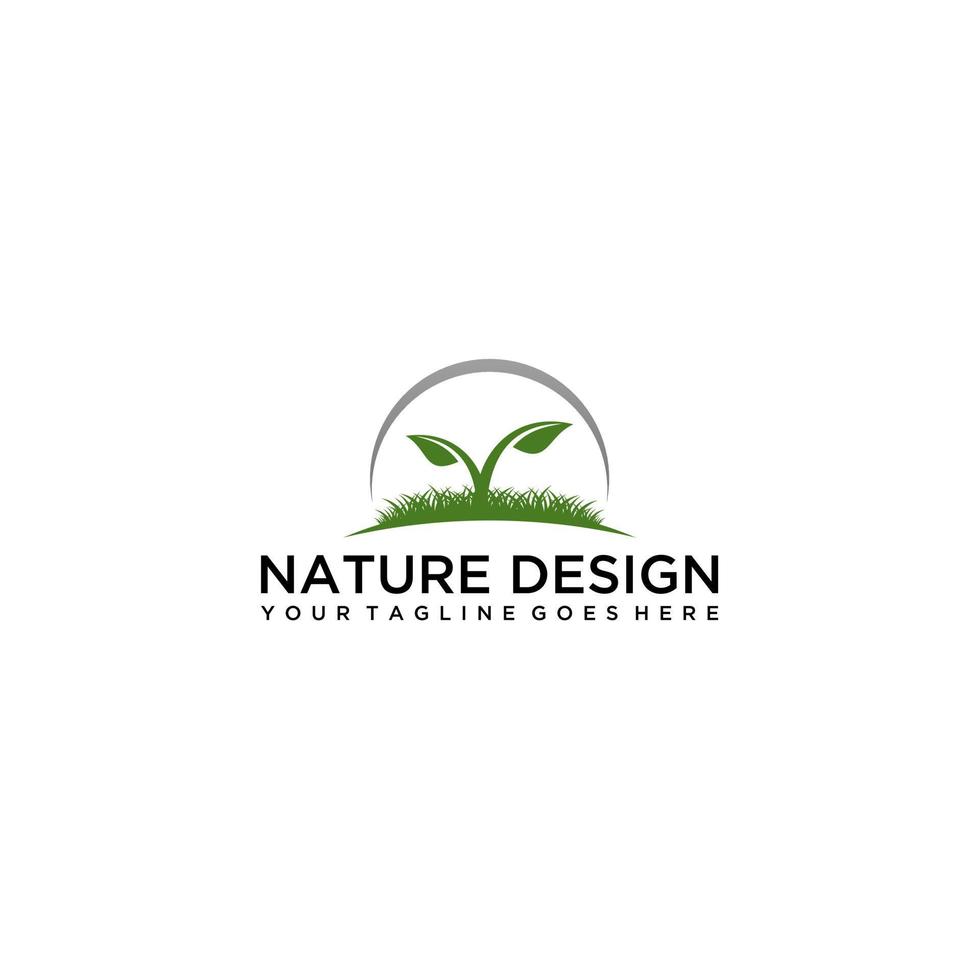 groen gras logo ontwerp vector