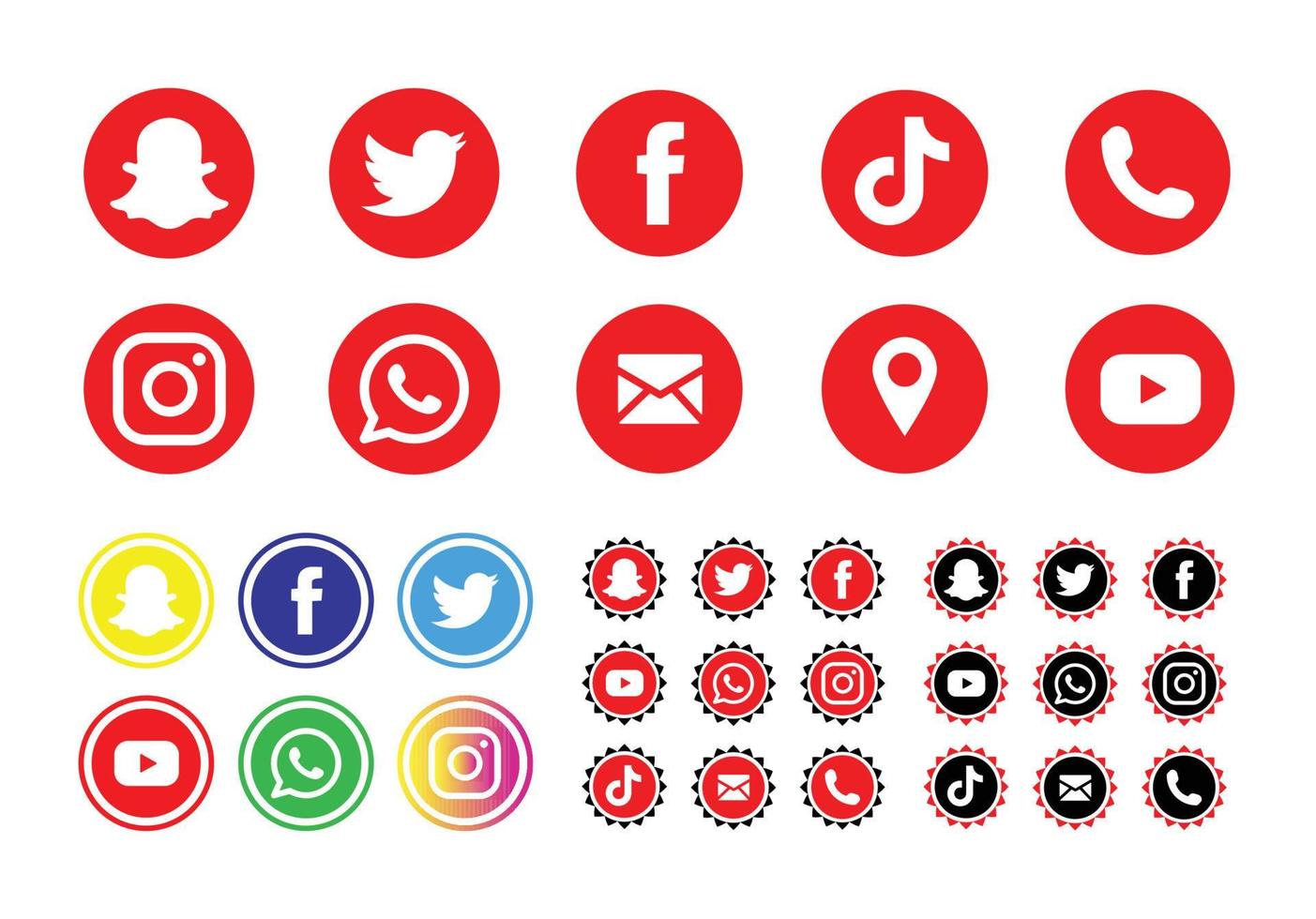 sociaal media ontwerpen voor facebook twitter instagram snapchat WhatsApp tiktok vector