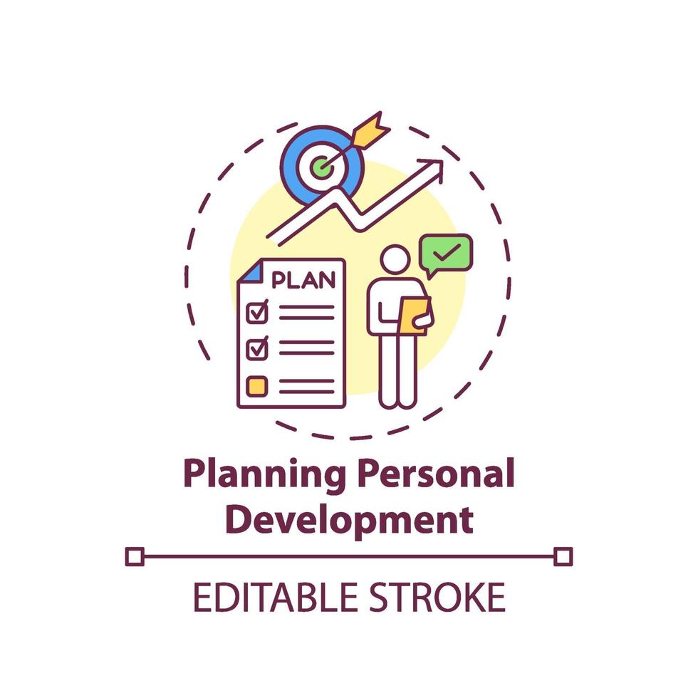 planning van persoonlijke ontwikkeling concept pictogram vector