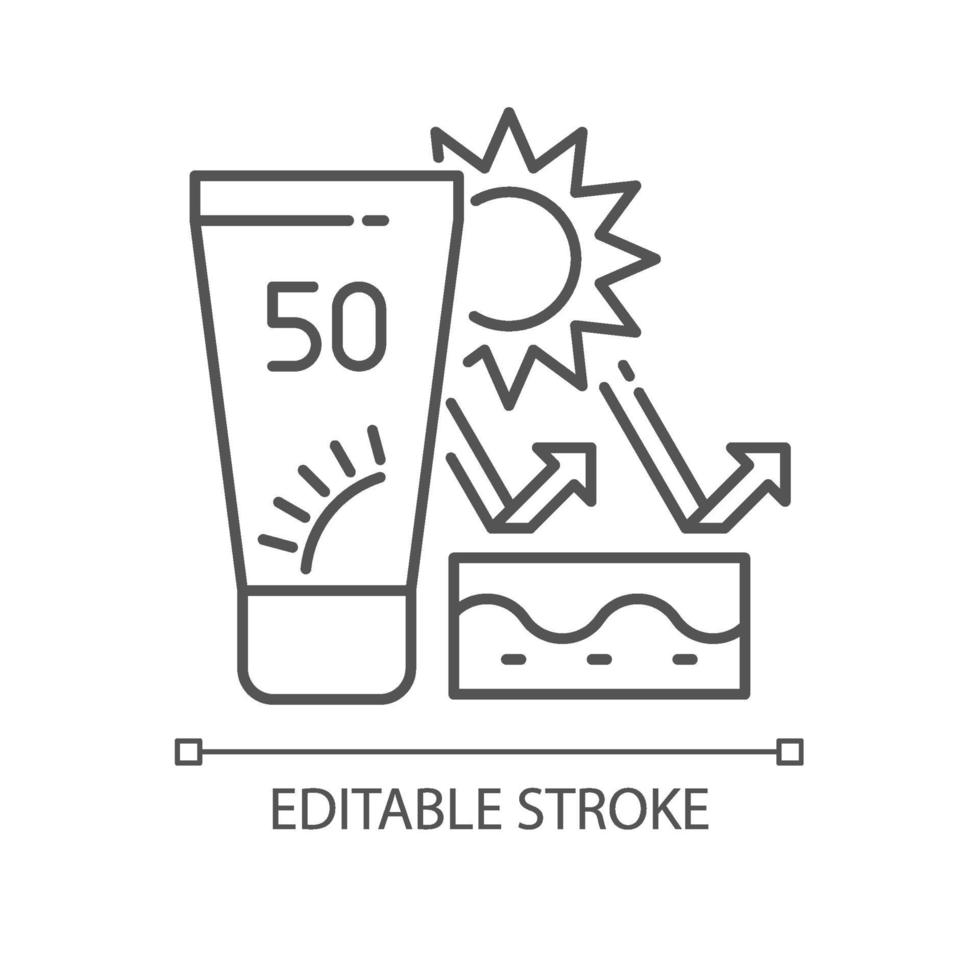 huidbescherming lineaire pictogram vector