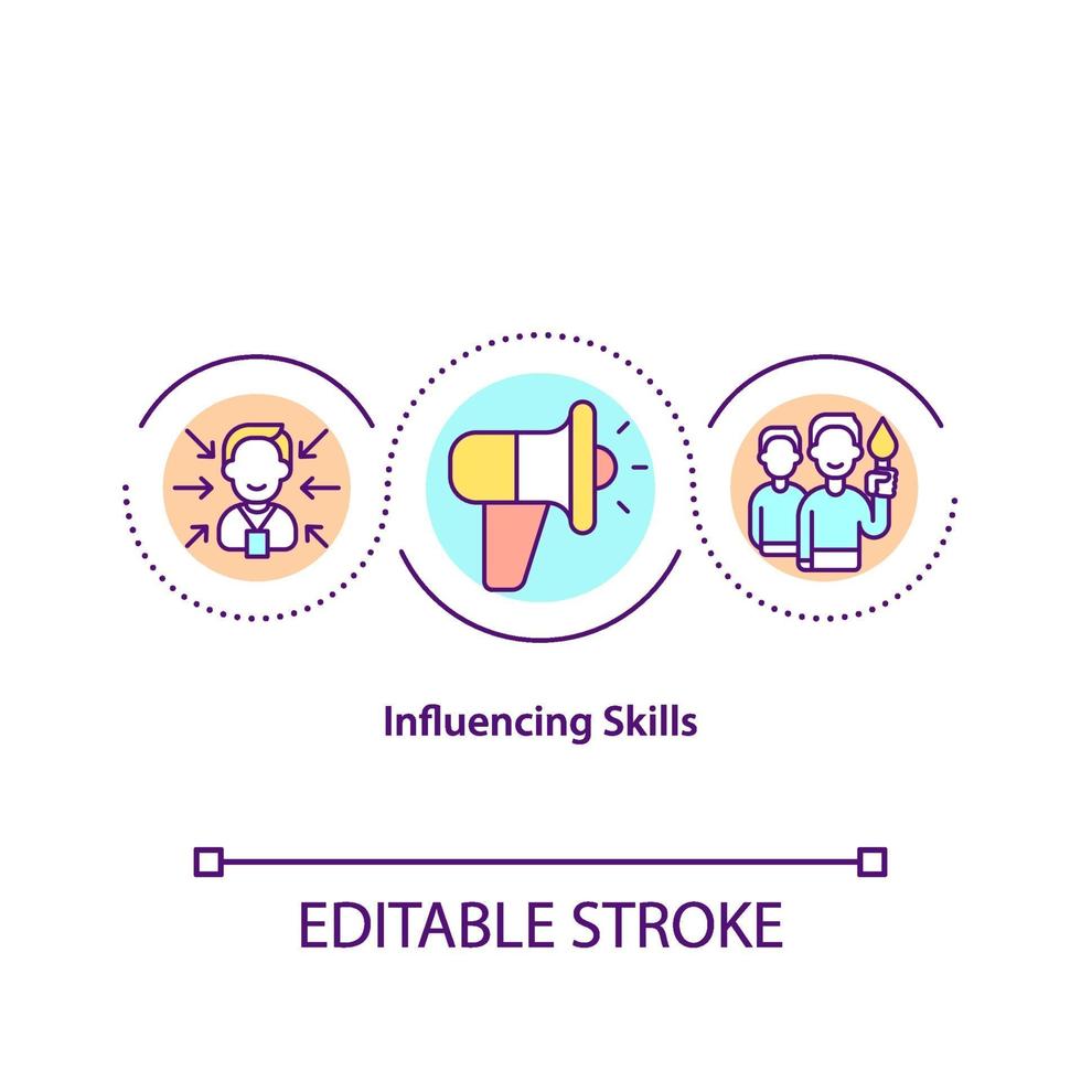het beïnvloeden van vaardigheden concept pictogram vector