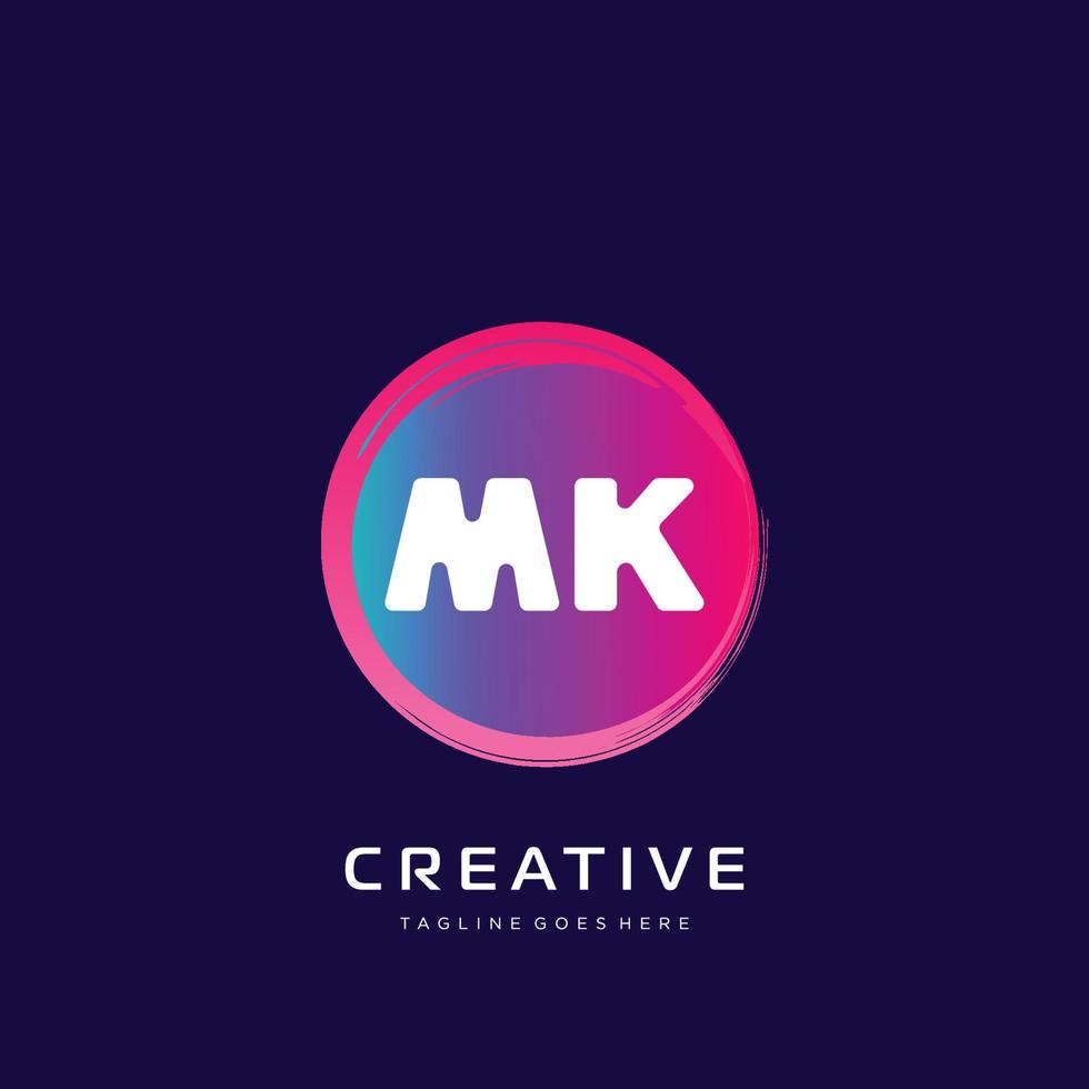 mk eerste logo met kleurrijk sjabloon vector. vector