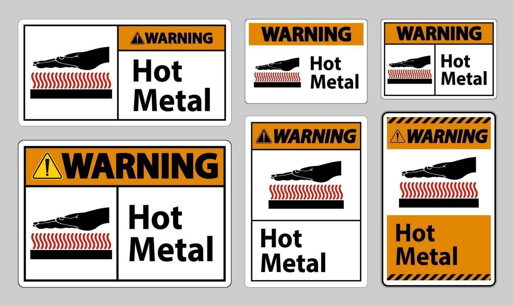 waarschuwing heet metaal symbool teken geïsoleerd op een witte achtergrond vector