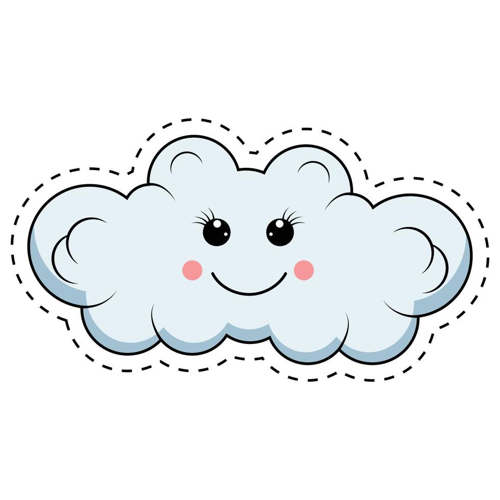 schattig wolk tekenfilm illustratie grafisch vector