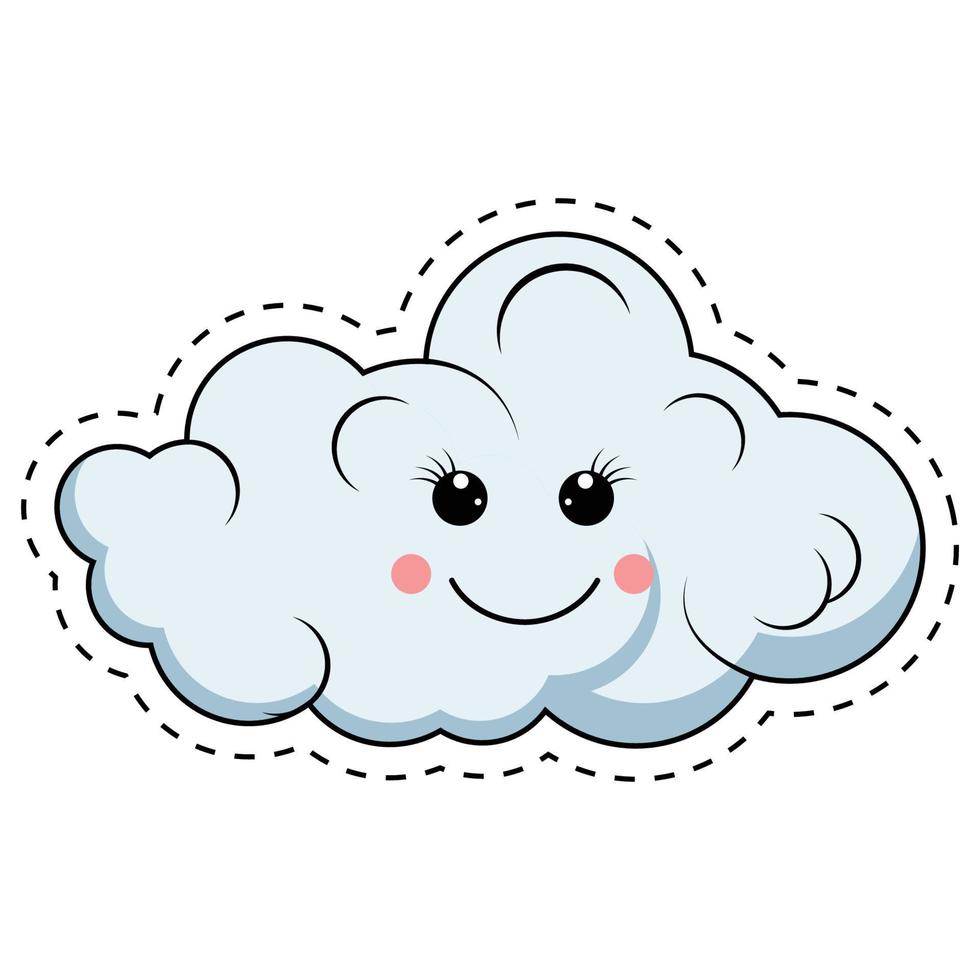 schattig wolk tekenfilm illustratie grafisch vector