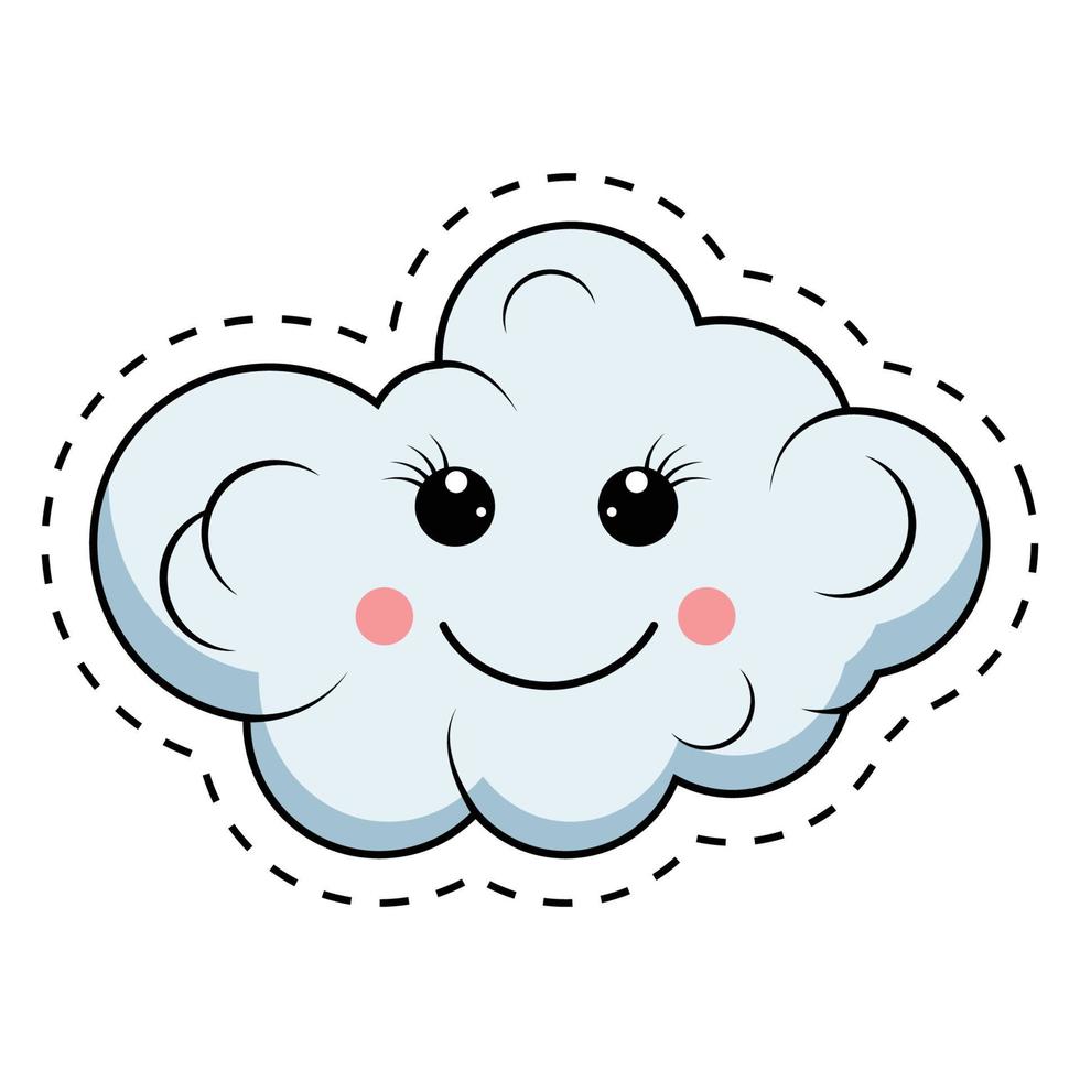 schattig wolk tekenfilm illustratie grafisch vector