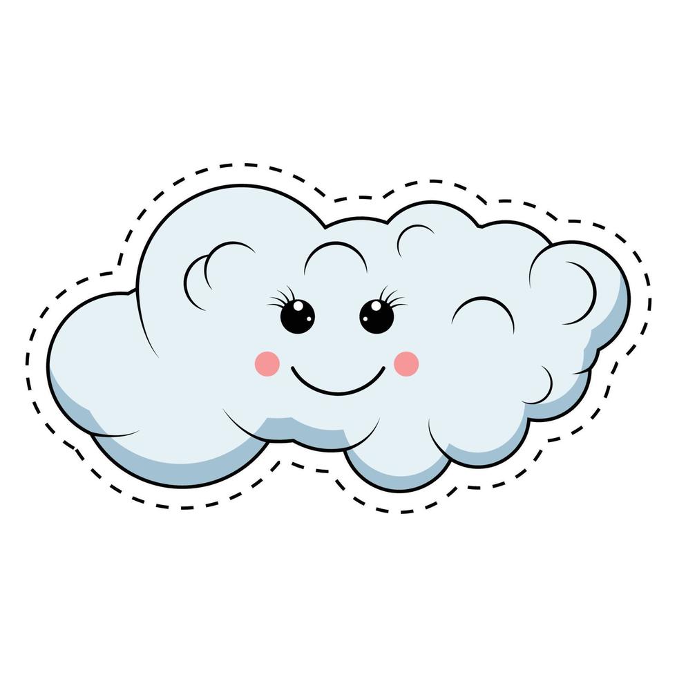 schattig wolk tekenfilm illustratie grafisch vector