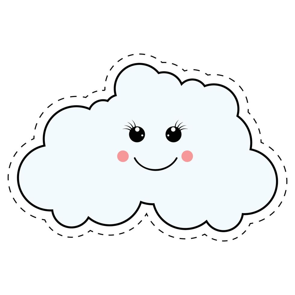 schattig wolk tekenfilm illustratie grafisch vector