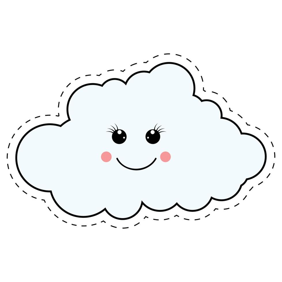 schattig wolk tekenfilm illustratie grafisch vector