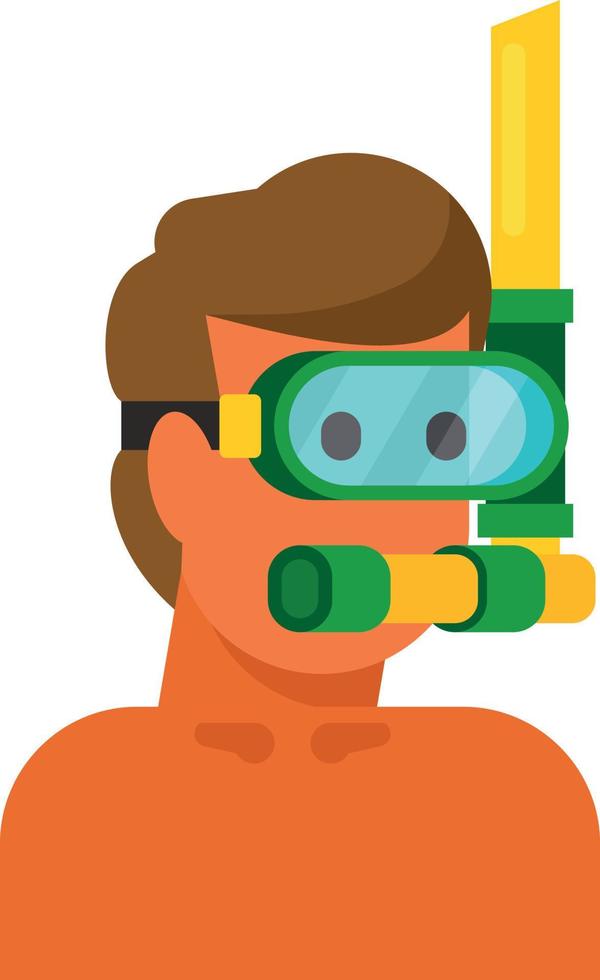 vector beeld van een jongen met een snorkelen masker