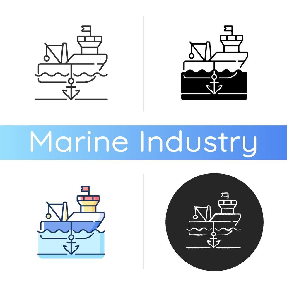 verankerd schip pictogram vector