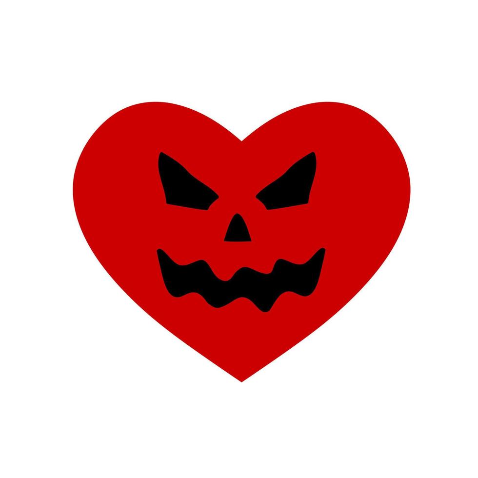 hart met schedel gezicht halloween thema, ontwerp element vector