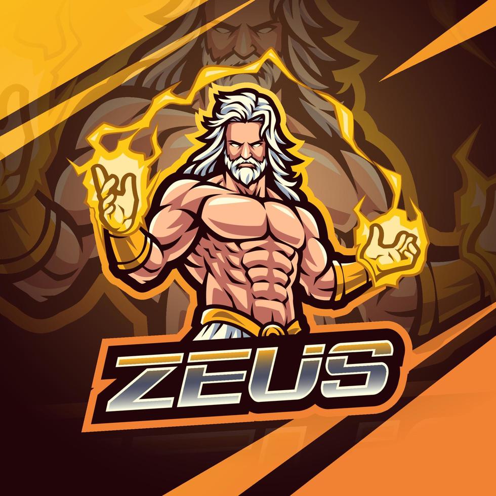 zeus esport mascotte logo ontwerp vector