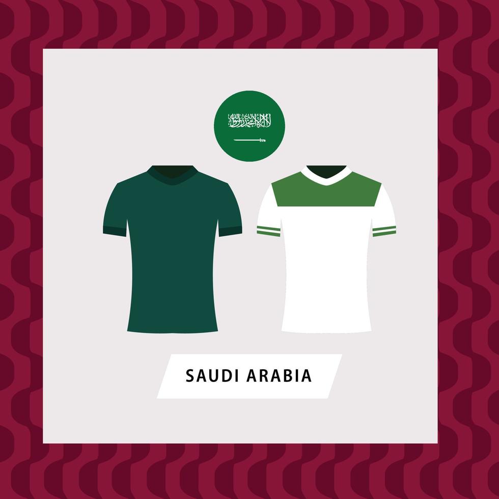 saudi Arabië Amerikaans voetbal nationaal team uniform vector vlak illustratie. midden- oosten- land Amerikaans voetbal team.