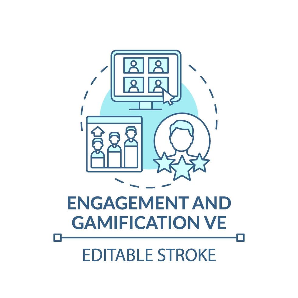 betrokkenheid en gamification ve concept pictogram vector