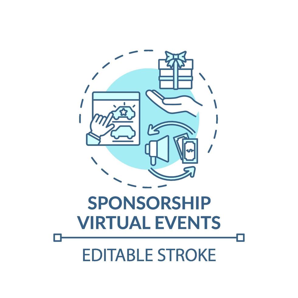 sponsoring virtuele evenementen concept pictogram vector