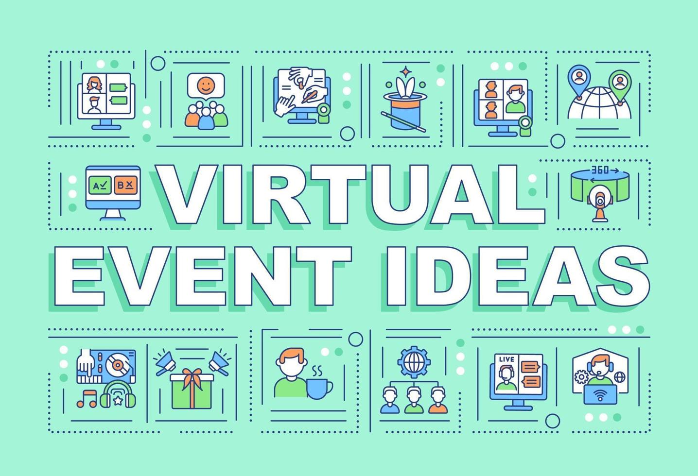 virtuele evenement ideeën woord concepten banner vector