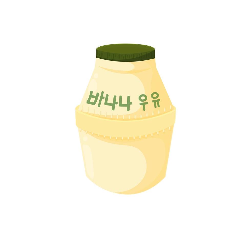 Koreaans banaan melk illustratie logo Aan een houder fles vector