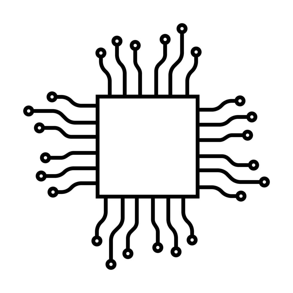microchip bord, openai en chatgpt chippen. microschakeling kunstmatig intelligentie- technologie Chatbot systeem helper. babbelen bot symbool ai. vector illustratie