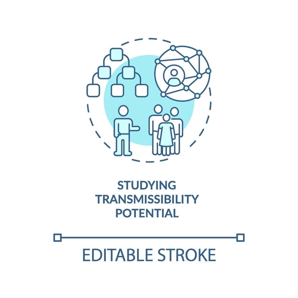 het bestuderen van overdraagbaarheid potentieel concept pictogram vector