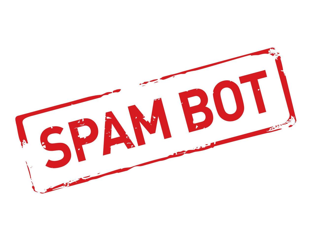 rood postzegel spam bot. vector illustratie.