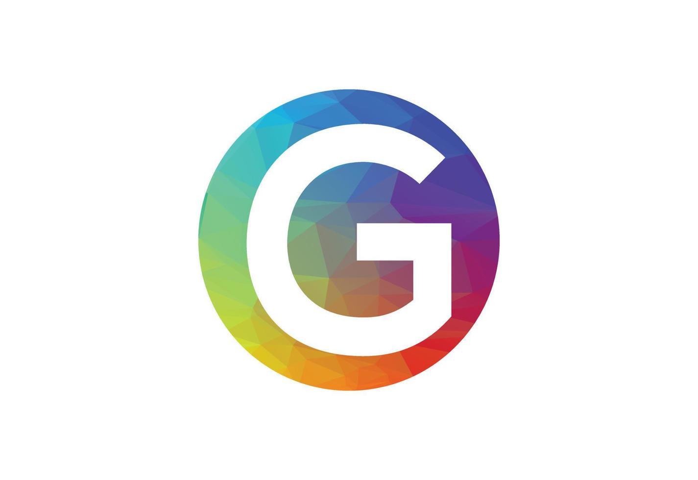 kleurrijk laag poly en eerste g brief logo ontwerp, vector illustratie