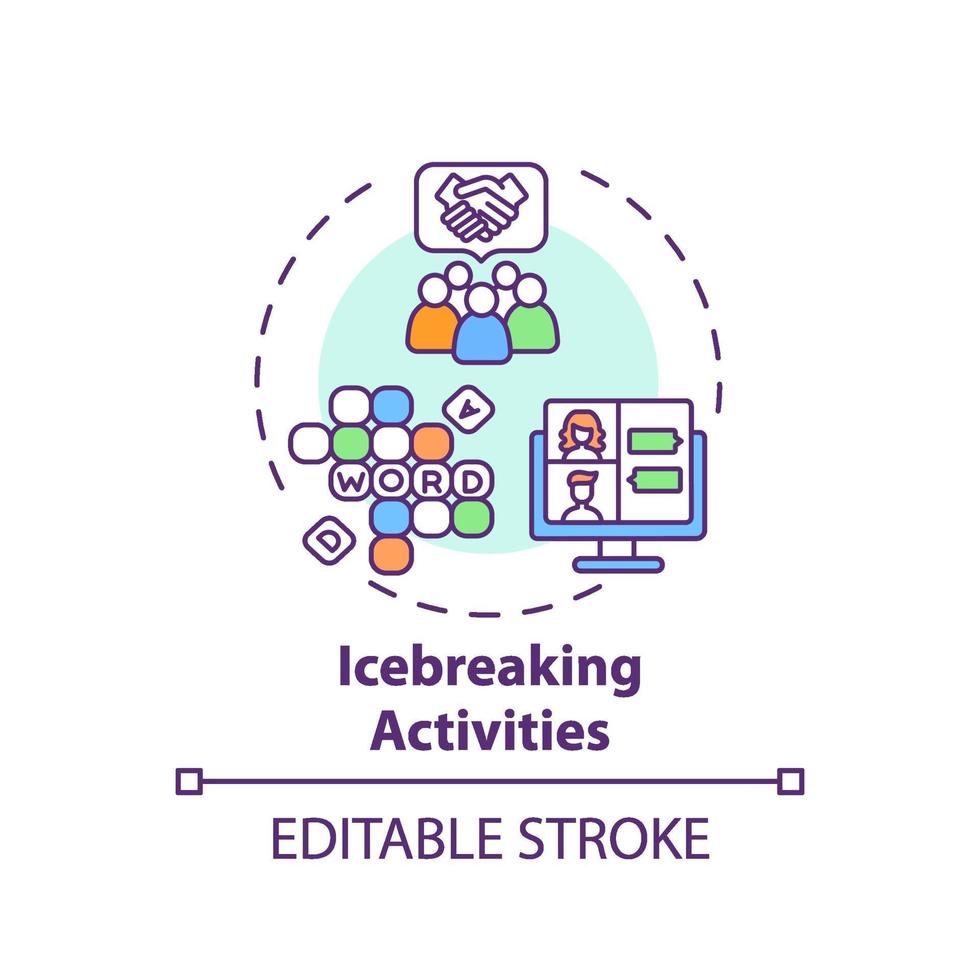 icebreaking activiteiten concept pictogram vector