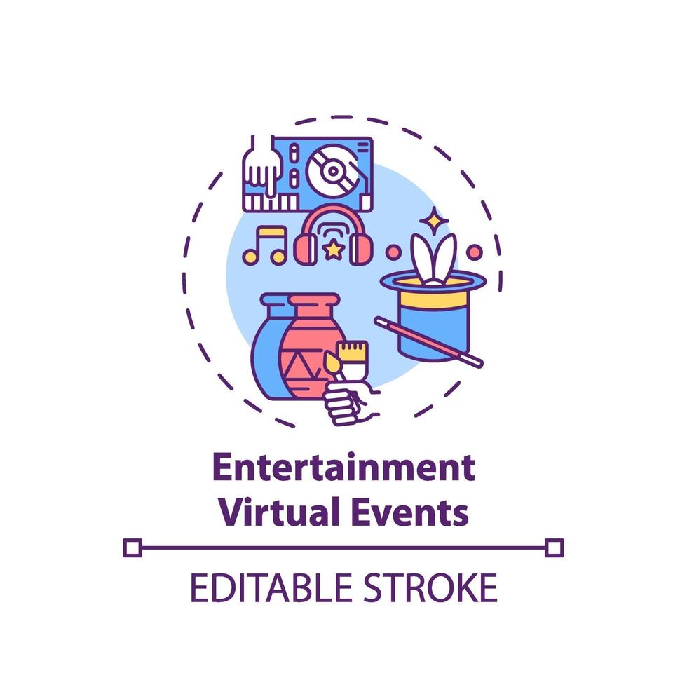 entertainment virtuele evenementen concept pictogram vector