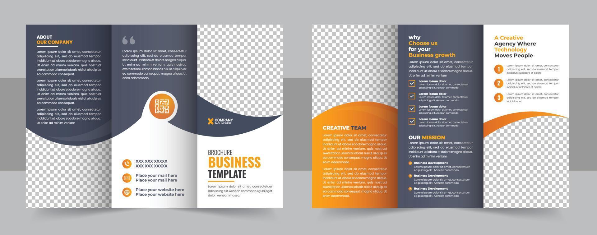 zakelijke bedrijf drievoud brochure sjabloon. creatief bedrijf drievoud brochure sjabloon vector