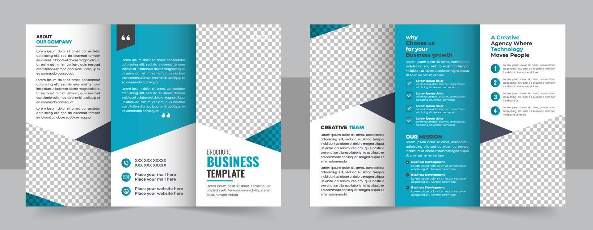 drievoud brochure sjabloon minimalistisch meetkundig ontwerp voor zakelijke en bedrijf. creatief concept drievoud brochure vector