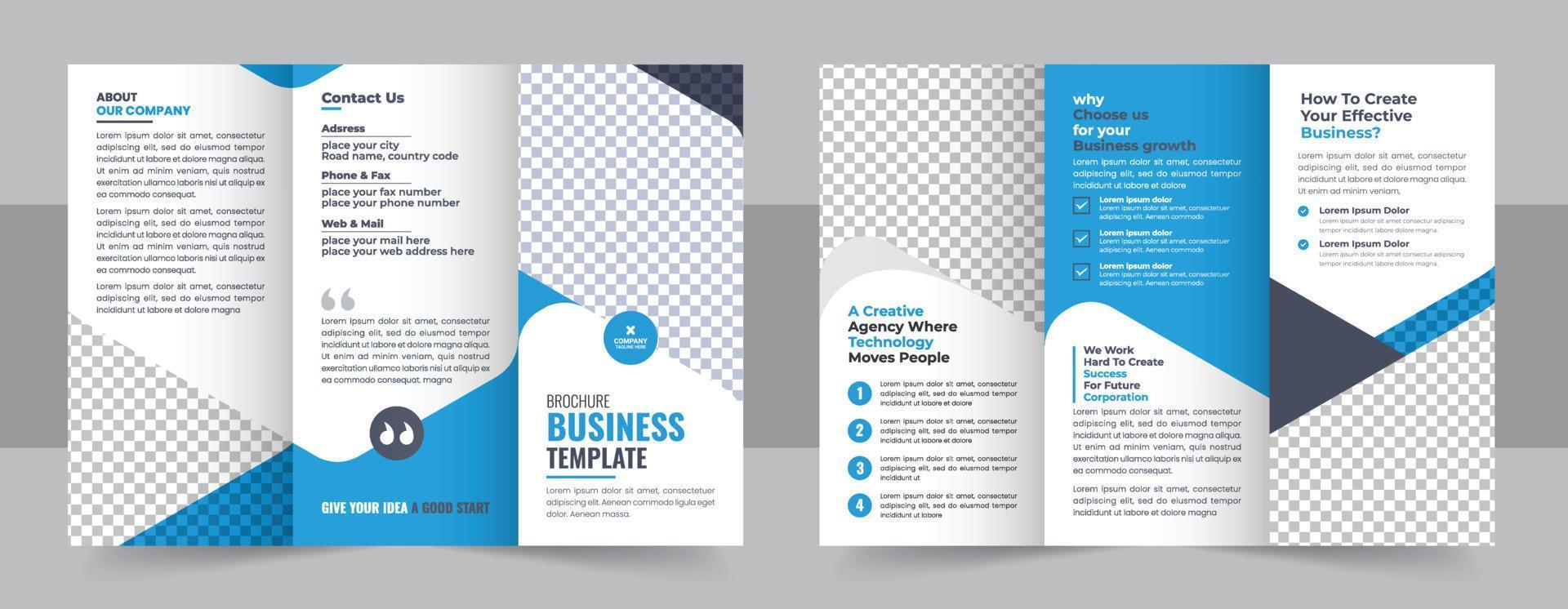 drievoud brochure sjabloon minimalistisch meetkundig ontwerp voor zakelijke en bedrijf. creatief concept brochure vector