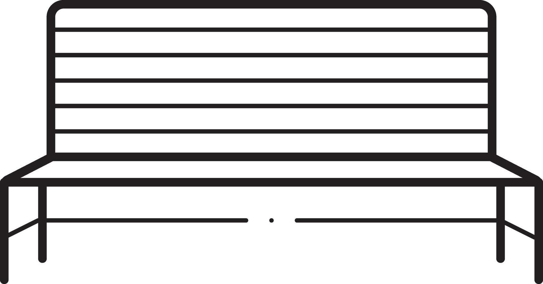 lijn pictogram voor metalen bank vector