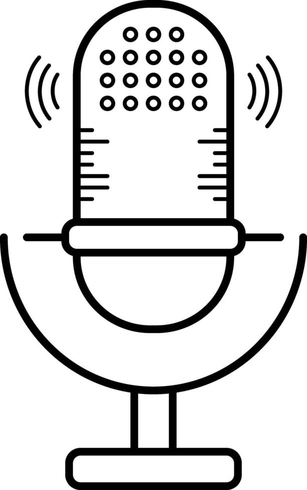 lijn pictogram voor microfoon vector