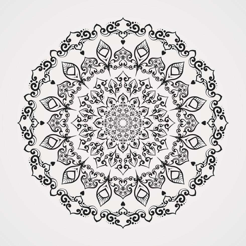 gemakkelijk mandala met een bloem vorm met ornamenten vector