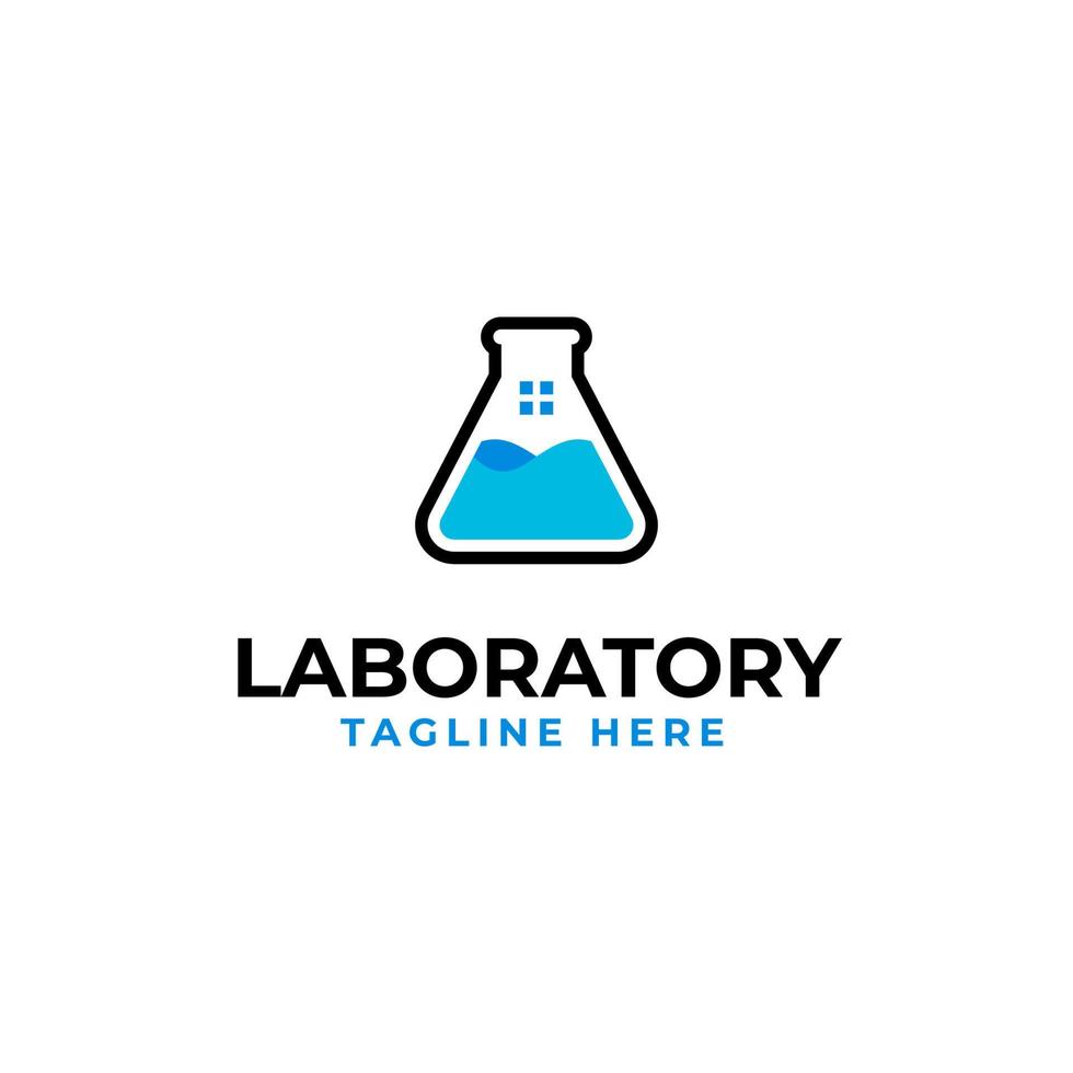 vector laboratorium huis logo ontwerp illustratie idee