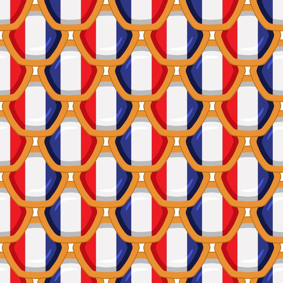 patroon koekje met vlag land Frankrijk in smakelijk biscuit vector