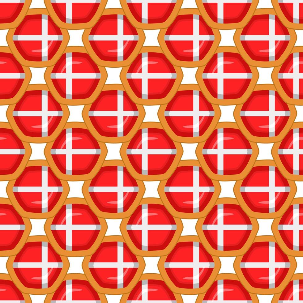 patroon koekje met vlag land Denemarken in smakelijk biscuit vector