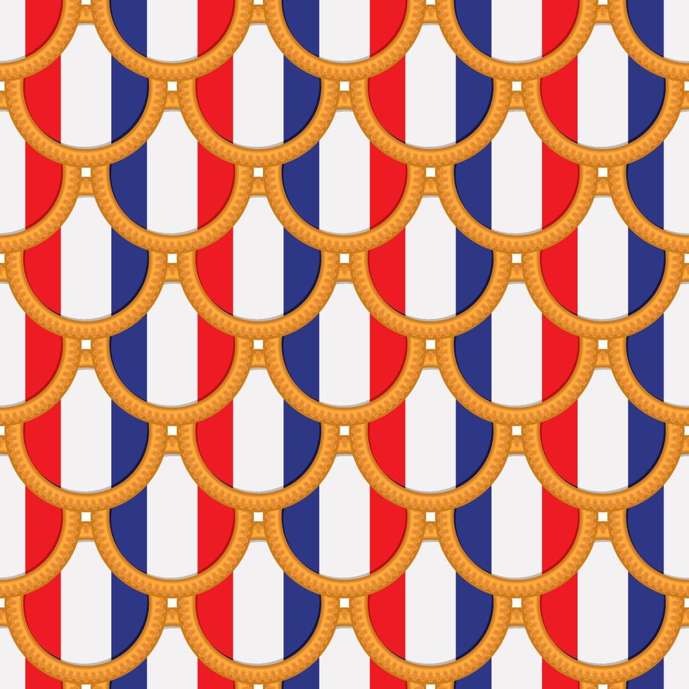 patroon koekje met vlag land Frankrijk in smakelijk biscuit vector