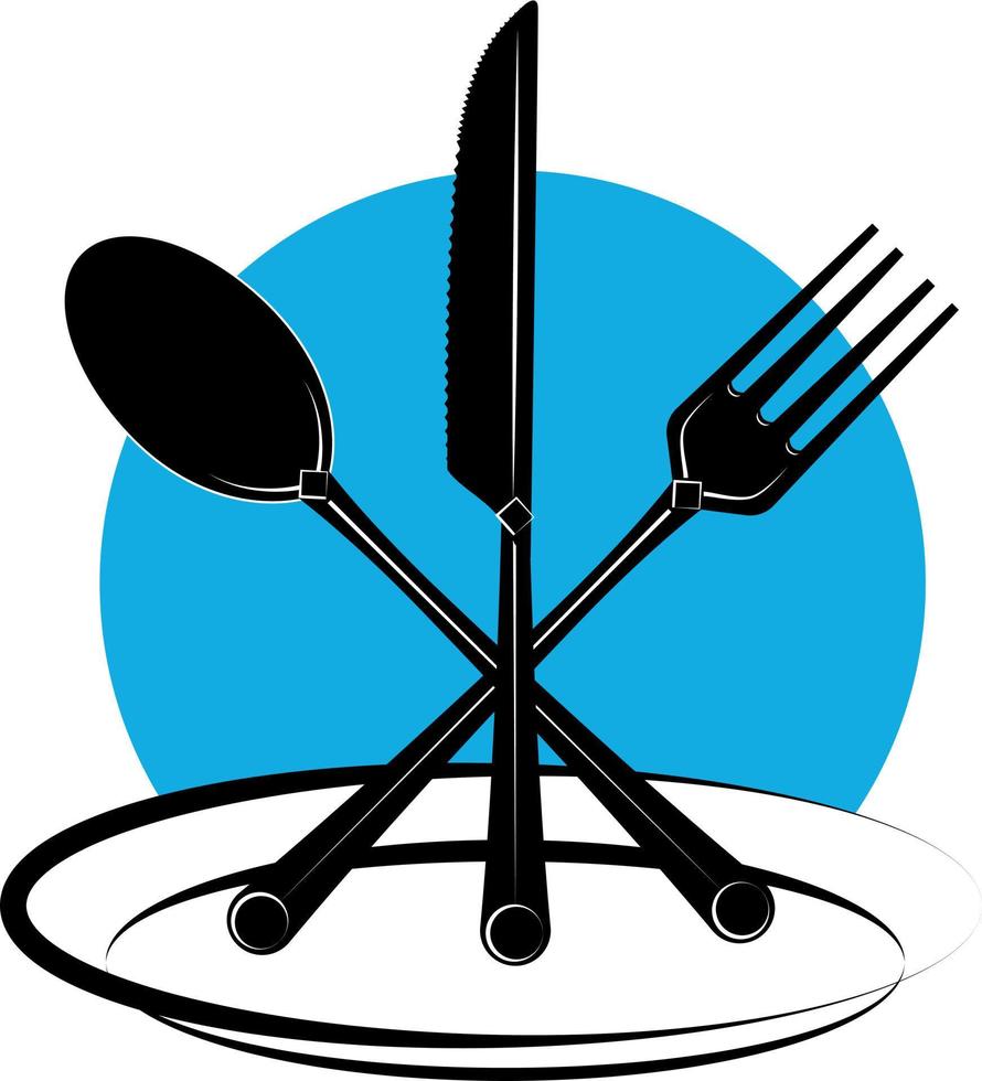 vector beeld van een mes, een vork en een lepel